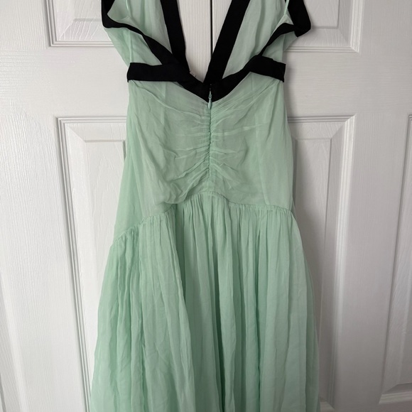 Helsa The Siren Dress in Silk Chiffon in Mint & Black Size XS NEW! With tags! - Picture 10 of 12